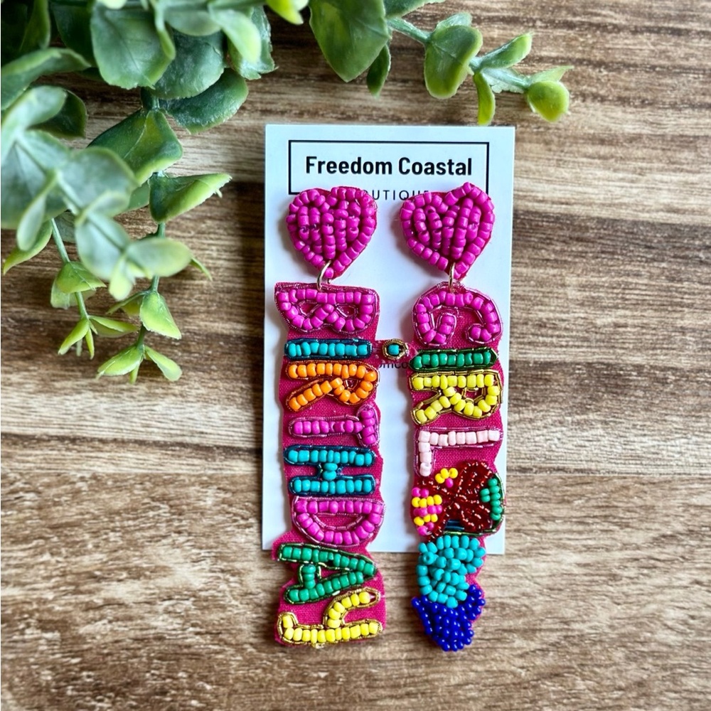 Birthday Girl Beaded Statement Earrings